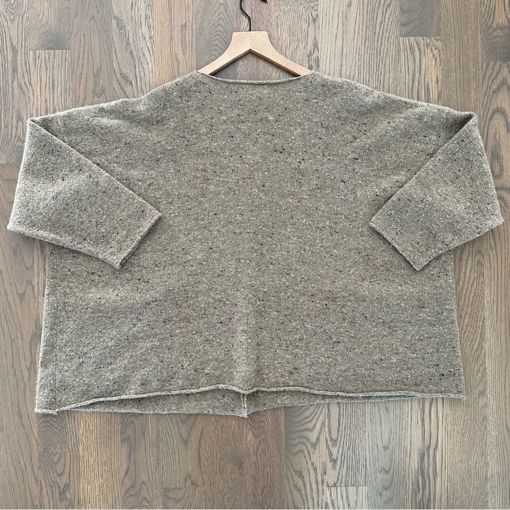 Eskandar Donegal Cashmere Blend Button Front Cardigan Sweater in Brown One Size - Picture 6 of 8